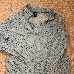 Baby Blue Floral Button Up